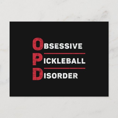 Obsessive Pickleball Disorder Pickleball Player Postcard