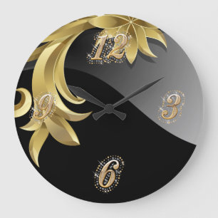Obsidian Bling Wall Clock