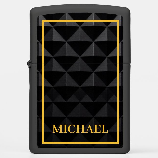 Obsidian Gold Frame – Dark Prestige with a Sharp Zippo Lighter (Front)