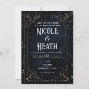 Obsidian Oracle Midnight Elegance Wedding Invitation