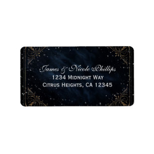 Obsidian Oracle Midnight Eleganct Wedding Label