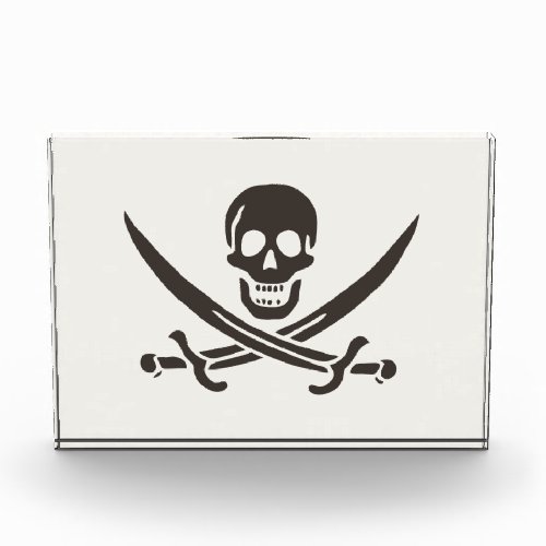 Obsidian Skull Swords Pirate flag of Calico Jack Acrylic Award