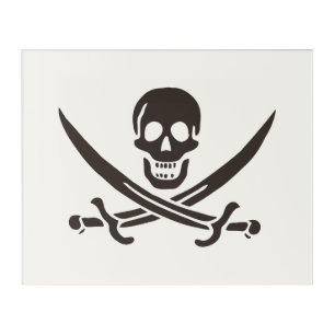 Obsidian Skull Swords Pirate flag of Calico Jack Acrylic Print