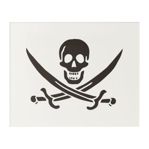 Obsidian Skull Swords Pirate flag of Calico Jack Acrylic Print