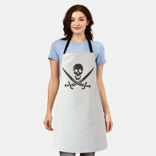 Obsidian Skull Swords Pirate flag of Calico Jack Apron