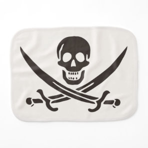 Obsidian Skull Swords Pirate flag of Calico Jack Baby Burp Cloth