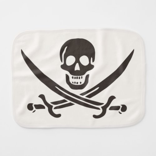 Obsidian Skull Swords Pirate flag of Calico Jack Baby Burp Cloth