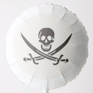 Obsidian Skull Swords Pirate flag of Calico Jack Balloon