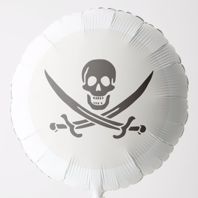 Obsidian Skull Swords Pirate flag of Calico Jack Balloon (Front)