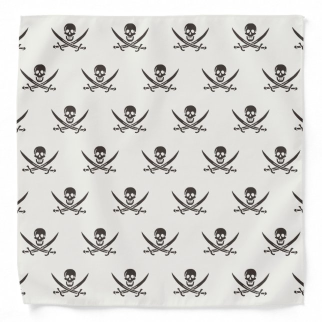 Obsidian Skull Swords Pirate flag of Calico Jack Bandana (Front)