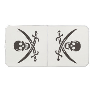 Obsidian Skull Swords Pirate flag of Calico Jack Beer Pong Table