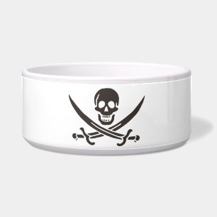 Obsidian Skull Swords Pirate flag of Calico Jack Bowl