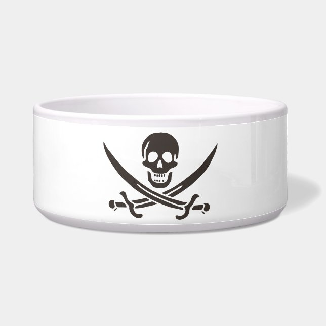 Obsidian Skull Swords Pirate flag of Calico Jack Bowl (Front)