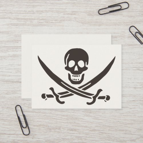 Obsidian Skull Swords Pirate flag of Calico Jack Business Card