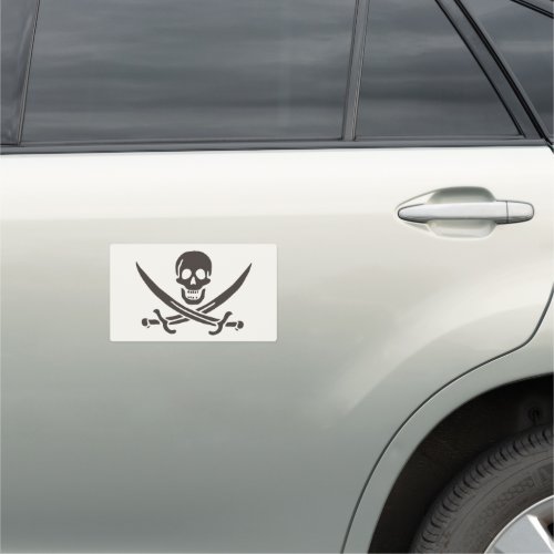 Obsidian Skull Swords Pirate flag of Calico Jack Car Magnet