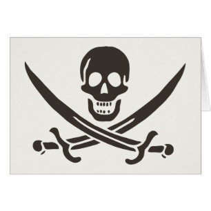 Obsidian Skull Swords Pirate flag of Calico Jack Cards