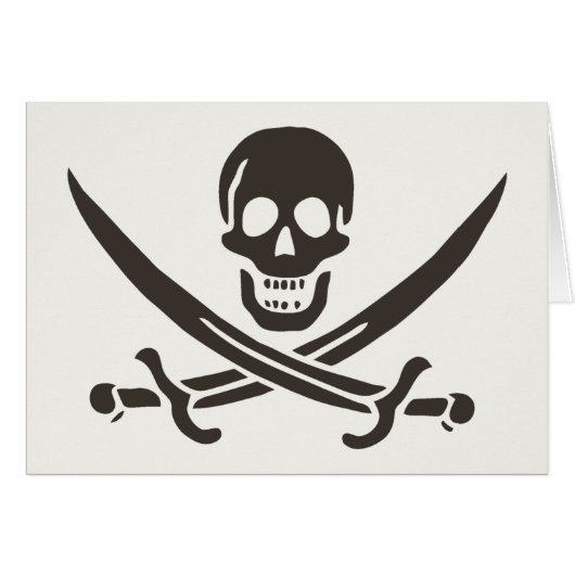 Obsidian Skull Swords Pirate flag of Calico Jack Cards (Front Horizontal)
