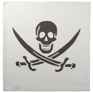 Obsidian Skull Swords Pirate flag of Calico Jack Cloth Napkin