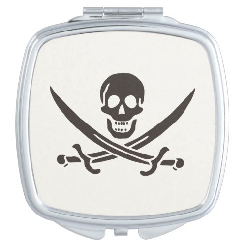 Obsidian Skull Swords Pirate flag of Calico Jack Compact Mirror