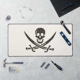 Obsidian Skull Swords Pirate flag of Calico Jack Desk Mat