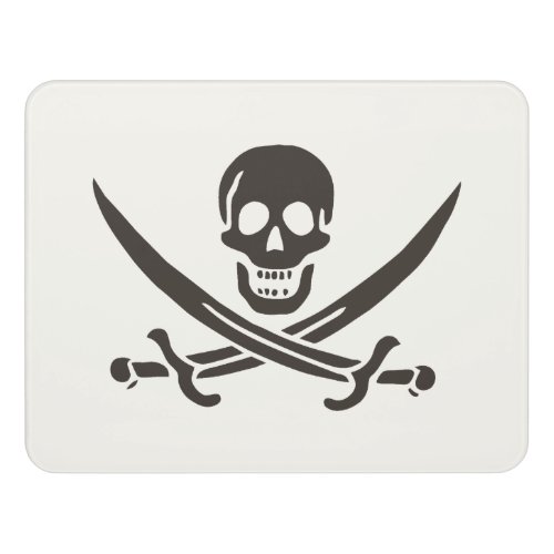 Obsidian Skull Swords Pirate flag of Calico Jack Door Sign
