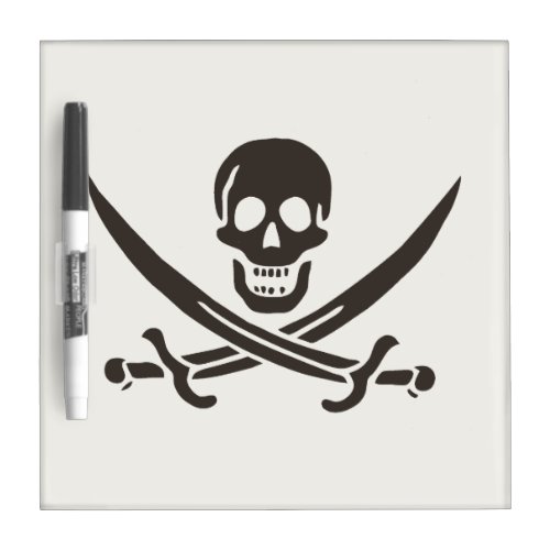 Obsidian Skull Swords Pirate flag of Calico Jack Dry Erase Board