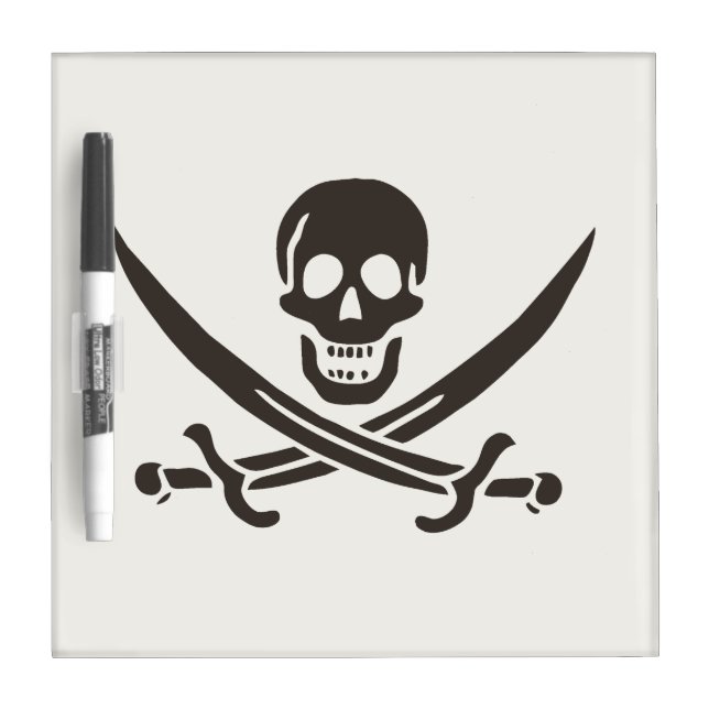 Obsidian Skull Swords Pirate flag of Calico Jack Dry Erase Board (Front)