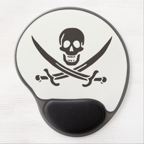 Obsidian Skull Swords Pirate flag of Calico Jack Gel Mouse Pad