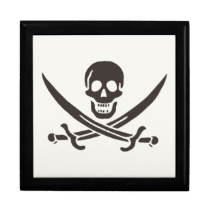 Obsidian Skull Swords Pirate flag of Calico Jack Gift Box