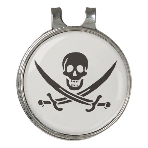 Obsidian Skull Swords Pirate flag of Calico Jack Golf Hat Clip