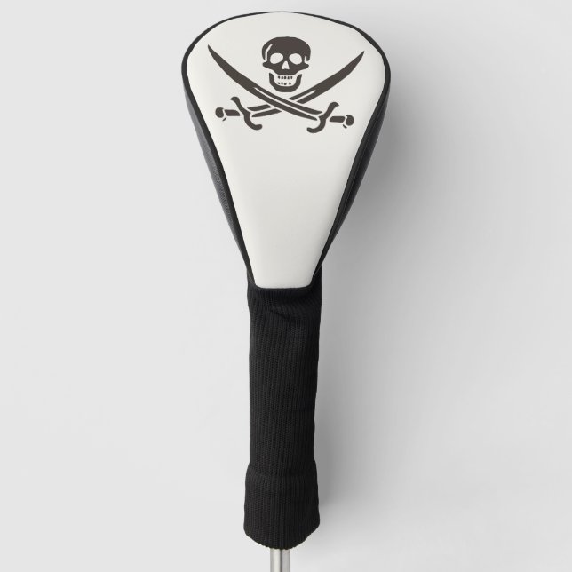 Obsidian Skull Swords Pirate flag of Calico Jack Golf Head Cover (Front)