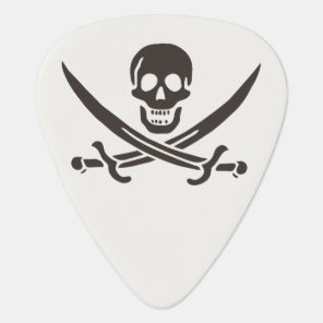 Obsidian Skull Swords Pirate flag of Calico Jack Guitar Pick