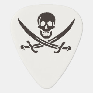 Obsidian Skull Swords Pirate flag of Calico Jack Guitar Pick