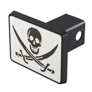 Obsidian Skull Swords Pirate flag of Calico Jack Hitch Cover