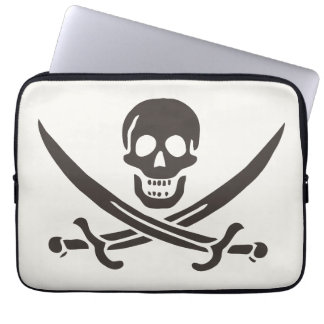 Obsidian Skull Swords Pirate flag of Calico Jack Laptop Sleeve