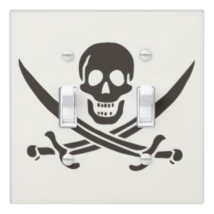 Obsidian Skull Swords Pirate flag of Calico Jack Light Switch Cover