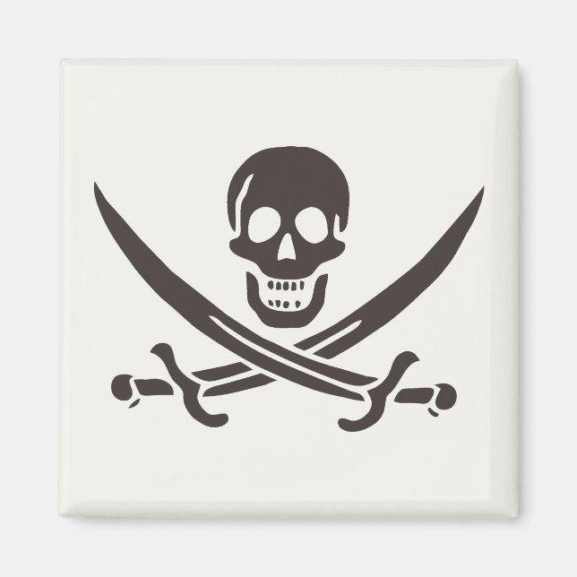 Obsidian Skull Swords Pirate flag of Calico Jack Magnet (Front)