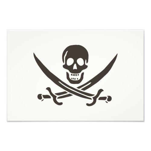 Obsidian Skull Swords Pirate flag of Calico Jack Photo Print