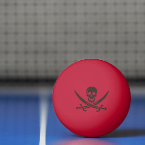 Obsidian Skull Swords Pirate flag of Calico Jack Ping Pong Ball