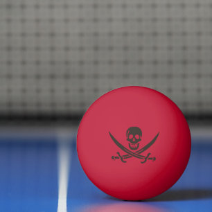 Obsidian Skull Swords Pirate flag of Calico Jack Ping Pong Ball
