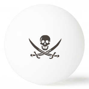 Obsidian Skull Swords Pirate flag of Calico Jack Ping Pong Ball