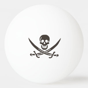 Obsidian Skull Swords Pirate flag of Calico Jack Ping Pong Ball