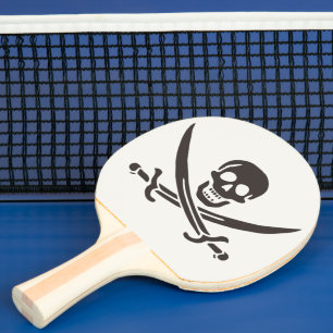 Obsidian Skull Swords Pirate flag of Calico Jack Ping Pong Paddle
