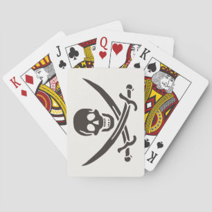 Obsidian Skull Swords Pirate flag of Calico Jack Poker Cards
