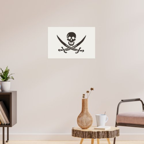 Obsidian Skull Swords Pirate flag of Calico Jack Poster