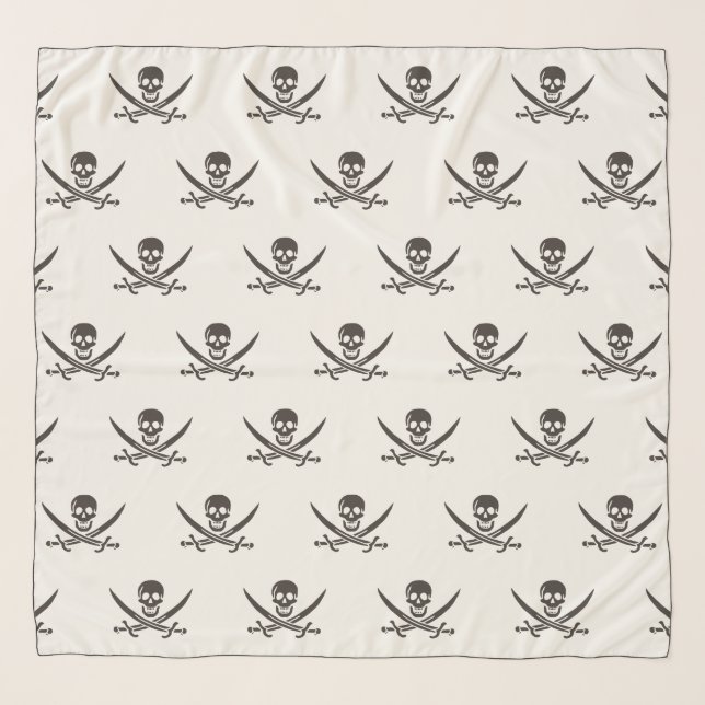 Obsidian Skull Swords Pirate flag of Calico Jack Scarf (Front)