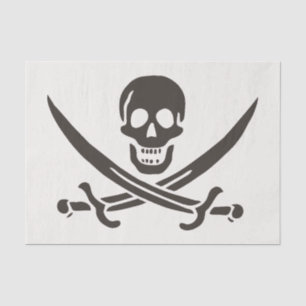 Obsidian Skull Swords Pirate flag of Calico Jack Tissue Paper