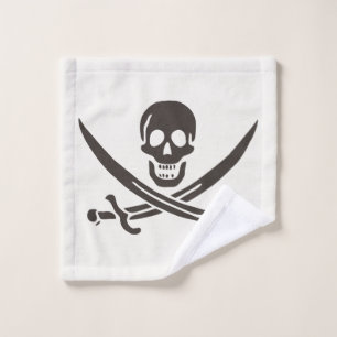 Obsidian Skull Swords Pirate flag of Calico Jack Wash Cloth