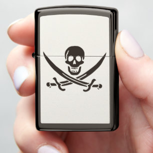 Obsidian Skull Swords Pirate flag of Calico Jack Zippo Lighter