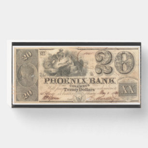 Obsolete Currency, Replica Note on wood Wooden Box Sign